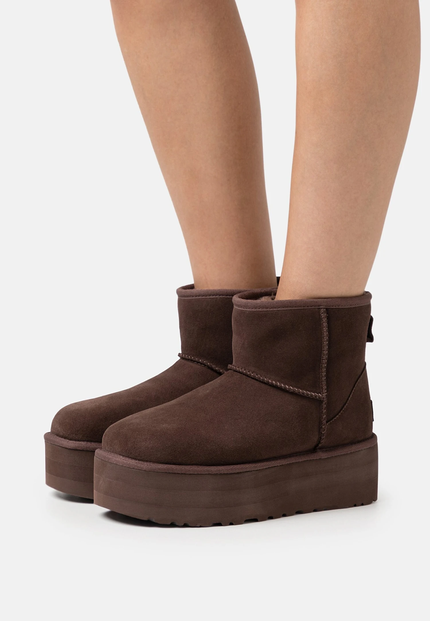 Ugg Classic Mini Platform - Enkellaarsjes Met Plateauzool - Burnt Cedar