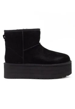 Ugg Classic Mini Platform - Enkellaarsjes Met Plateauzool - Black